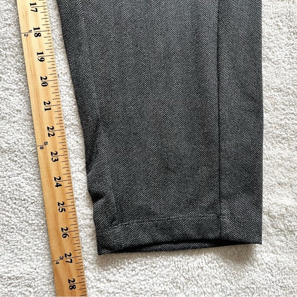 EILEEN FISHER ELASTIC WAIST HERRINGBONE PRINT CHARCOAL GRAY PANTS SIZE Medium - Picture 8 of 10